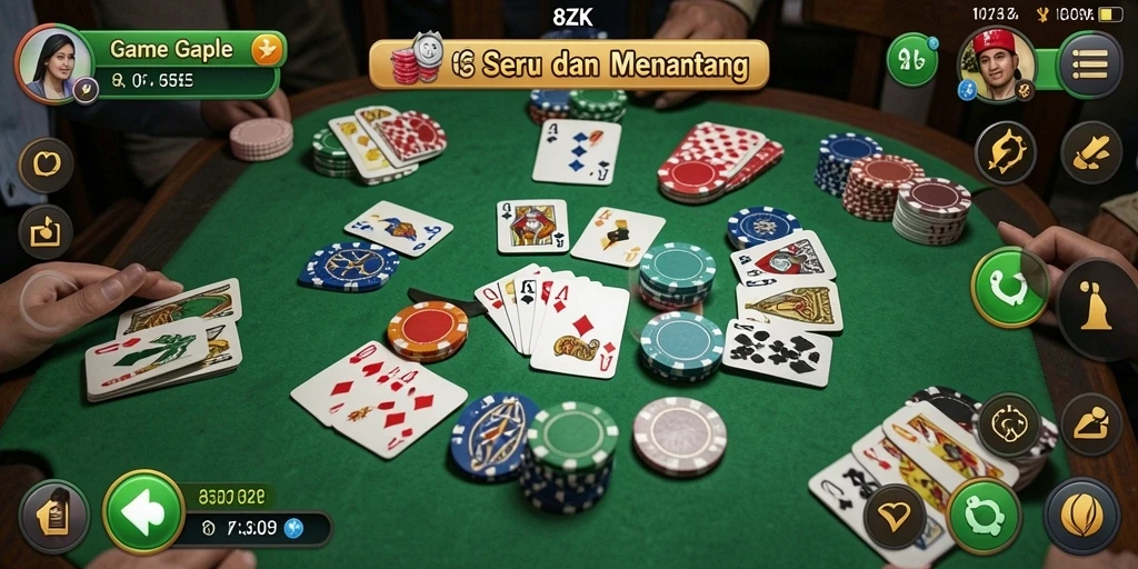 Tampilan gameplay seru dari permainan Gaple 8ZK.