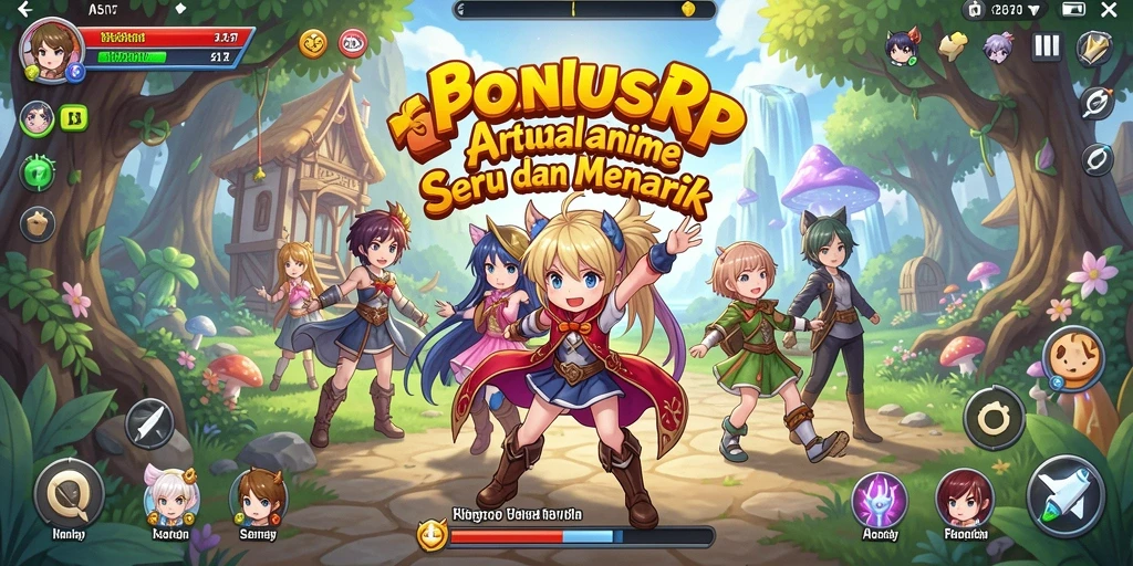 Tangkapan layar dari gameplay seru di BONUSRP dengan karakter Anime.