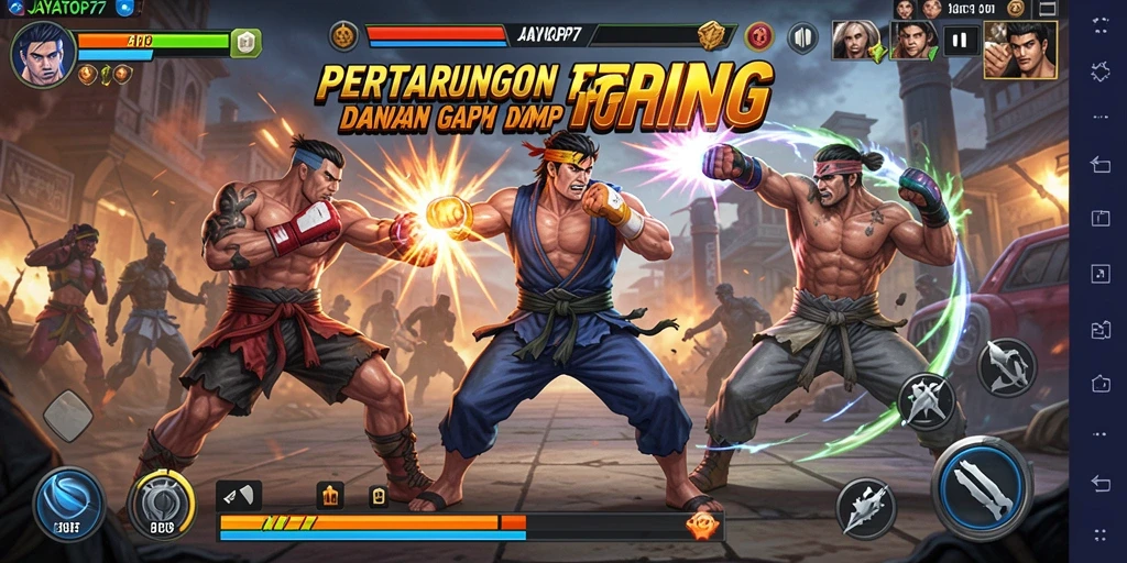 Gameplay seru dengan karakter Fighting yang mendebarkan.