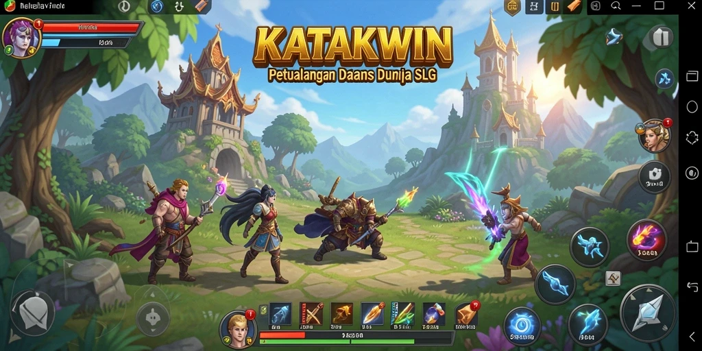 Screenshot KATAKWIN menampilkan aksi pertempuran SLG yang mendebarkan.