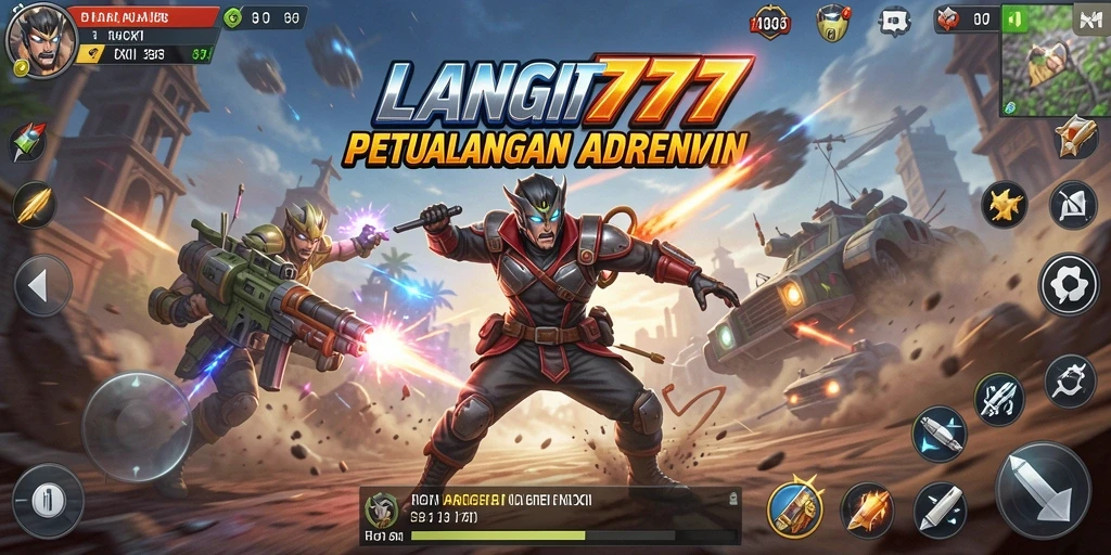 Screenshot aksi mendebarkan dari LANGIT777 saat bertarung melawan musuh.