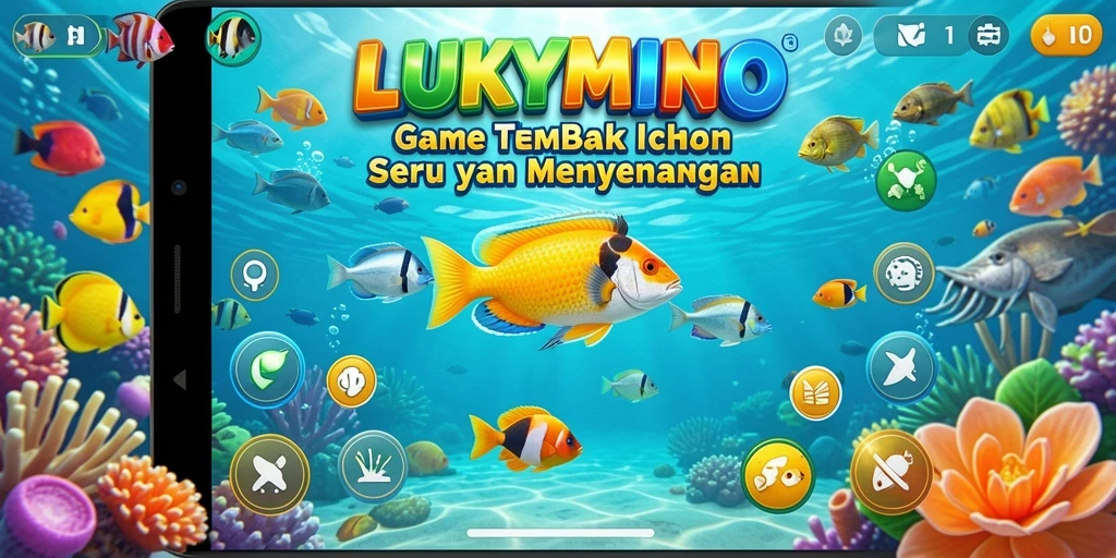 Gameplay seru dan menantang dari LUKYMINO saat menembak ikan.