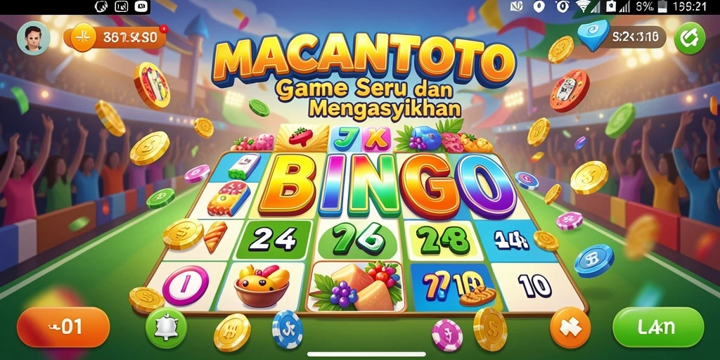 Tampilan gameplay seru Bingo di MACANTOTO.
