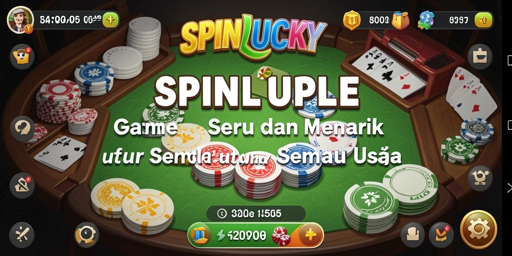 Tampilan grafis SPINLUCKY yang menampilkan gameplay Gaple yang seru.
