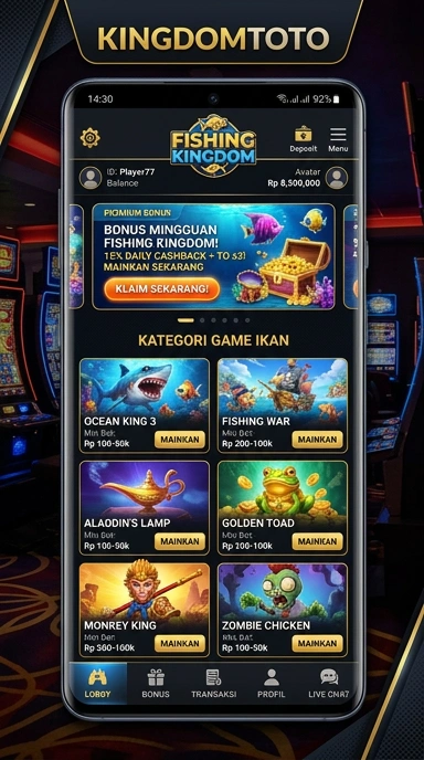 Tampilan aplikasi kingdomtoto di layar beranda smartphone.